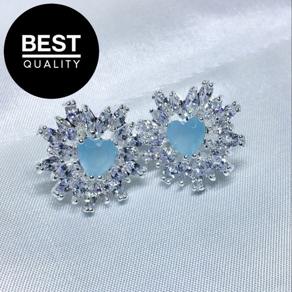 Diamond Sterling Silver Earrings - Picture 1 of 4